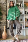 Big Softie Stripe Funnel Grunge Knit Jade /8=